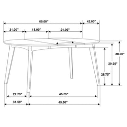 Jedda  Oval Dining Table Set Dark Walnut