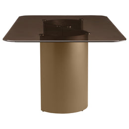 Edson 72-inch Rectangular Glass Top Dining Table Bronze