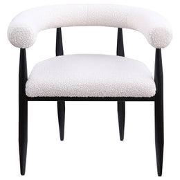 Dunmore Boucle Upholstered Dining Arm Chair Black (Set of 2)