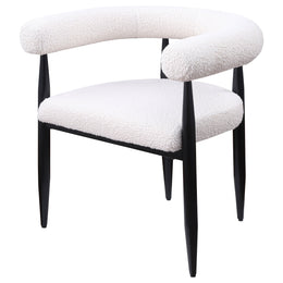 Dunmore Boucle Upholstered Dining Arm Chair Black (Set of 2)