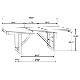 Spring Creek 77-inch Extension Dining Table Natural Walnut