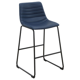 Zuni Faux Leather Upholstered Bar Chair Blue (Set of 2)