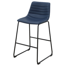 Zuni Faux Leather Upholstered Bar Chair Blue (Set of 2)