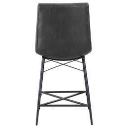 Aiken Upholstered Tufted Counter Chair Brown (Set of 2)