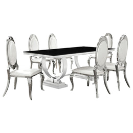 Antoine  Rectangular Glass Top Dining Set