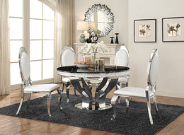 Anchorage  Round Stainless Steel Dining Set Chrome