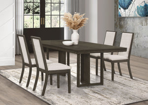 Kelly  Rectangular Dining Table Set Dark Grey