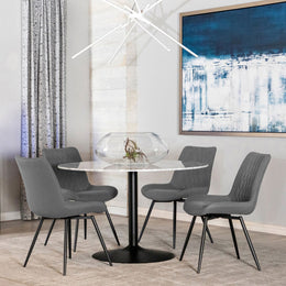 Bartole Round 48-inch Italian Marble Top Dining Table White