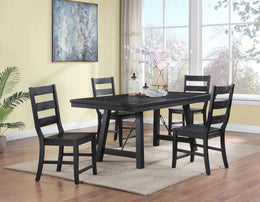 Newport  Rectangular Trestle Dining Table Set Black