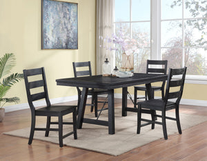 Newport  Rectangular Trestle Dining Table Set Black