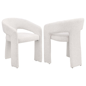 Eudora Boucle Upholstered Dining Arm Chair Grey (Set of 2)