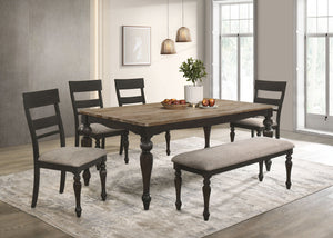 Bridget  Rectangular Dining Set Charcoal Sand Through