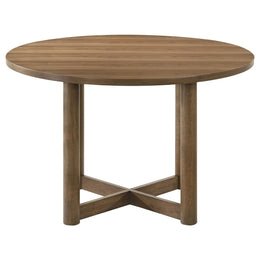 Crestmore  46-inch Round Wood Dining Table Set Walnut