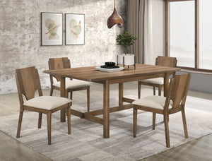Crestmore  46-inch Round Wood Dining Table Set Walnut