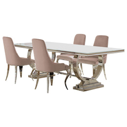 Antoine  Rectangular Glass Top Dining Set