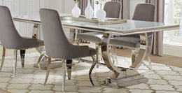 Antoine Rectangular 95-inch Glass Top Dining Table Black