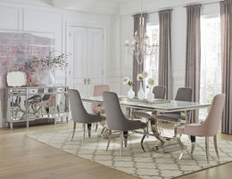 Antoine Rectangular 95-inch Glass Top Dining Table Black