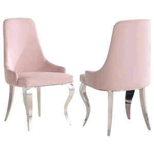 Antoine Velvet Upholstered Dining Side Chair Grey (Set of 2)