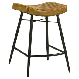 Bayu Leather Upholstered Bar Stool Antique Camel (Set of 2)