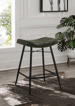 Bayu Leather Upholstered Bar Stool Antique Camel (Set of 2)