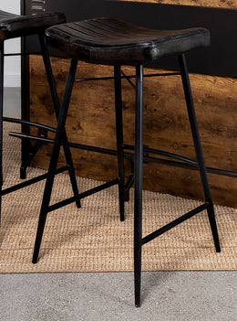 Bayu Leather Upholstered Bar Stool Antique Camel (Set of 2)