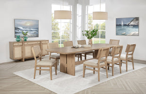 Kailani  Wood Dining Set with Sideboard Beige Oak