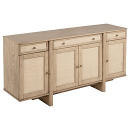 Kailani  Wood Dining Set with Sideboard Beige Oak