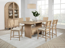 Kailani  Counter Dining Set with Cabinet Beige Oak