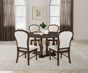 Landon 60-inch Round Dining Table Set Rich Brown