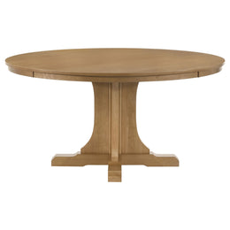 Hartville Round Dining Table Set Natural Light Brown