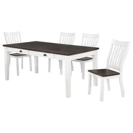 Kingman  Rectangular Dining Set Espresso and White