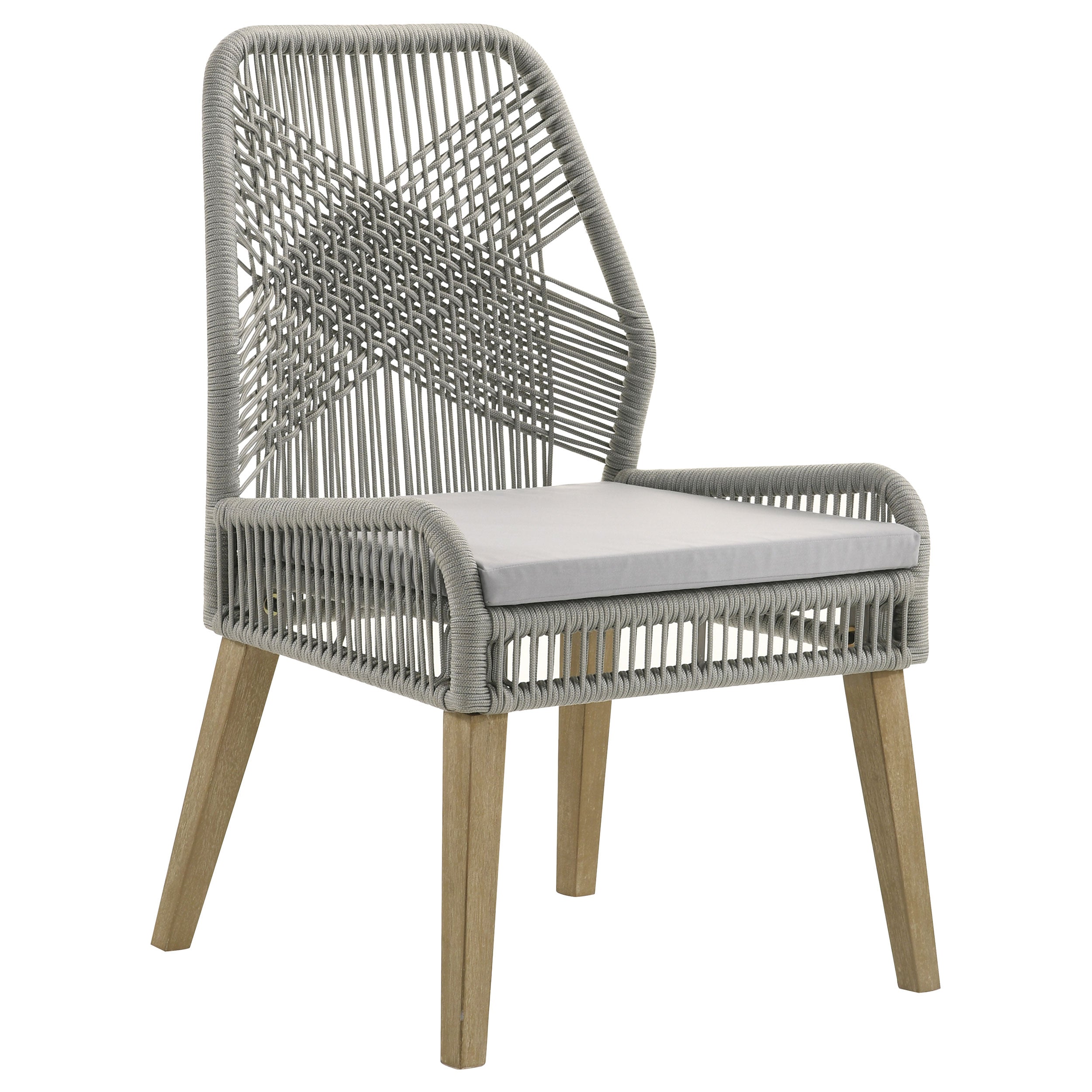 Nakia Woven Rope Dining Side Chairs Dark Navy (Set of 2)