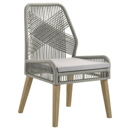 Nakia Woven Rope Dining Side Chairs Dark Navy (Set of 2)