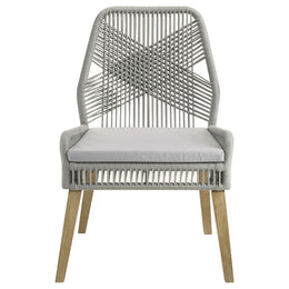 Nakia Woven Rope Dining Side Chairs Dark Navy (Set of 2)