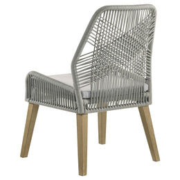Nakia Woven Rope Dining Side Chairs Dark Navy (Set of 2)