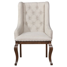 Brockway Upholstered Arm Chair Barley Brown (Set of 2)