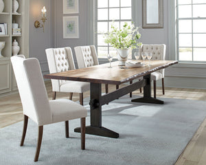 Bexley  Rectangular Live Edge Dining Table Set Honey