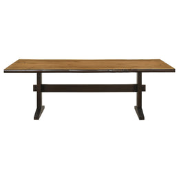 Bexley  Rectangular Live Edge Dining Table Set Honey