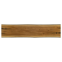 Bexley Wood Dining Bench Natural Honey and Smokey Black
