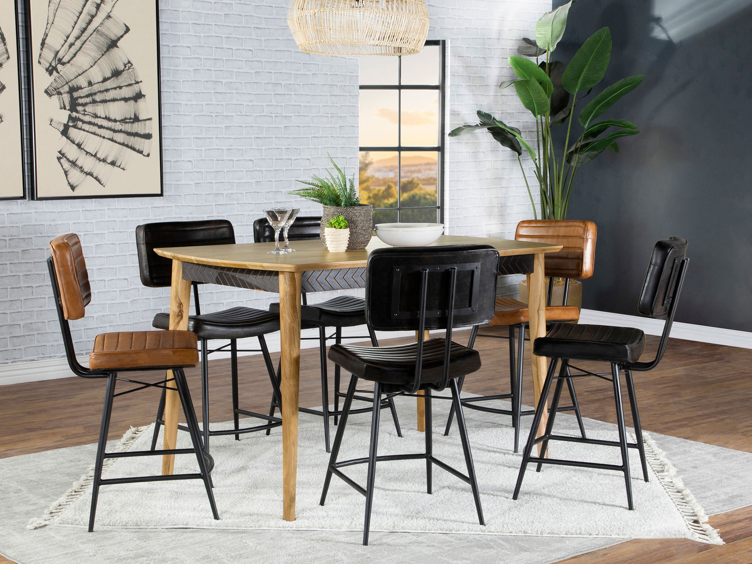 Partridge  Counter Dining Set Sheesham and Camel