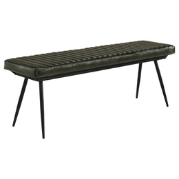 Misty Leather Upholstered Dining Bench Antique Camel