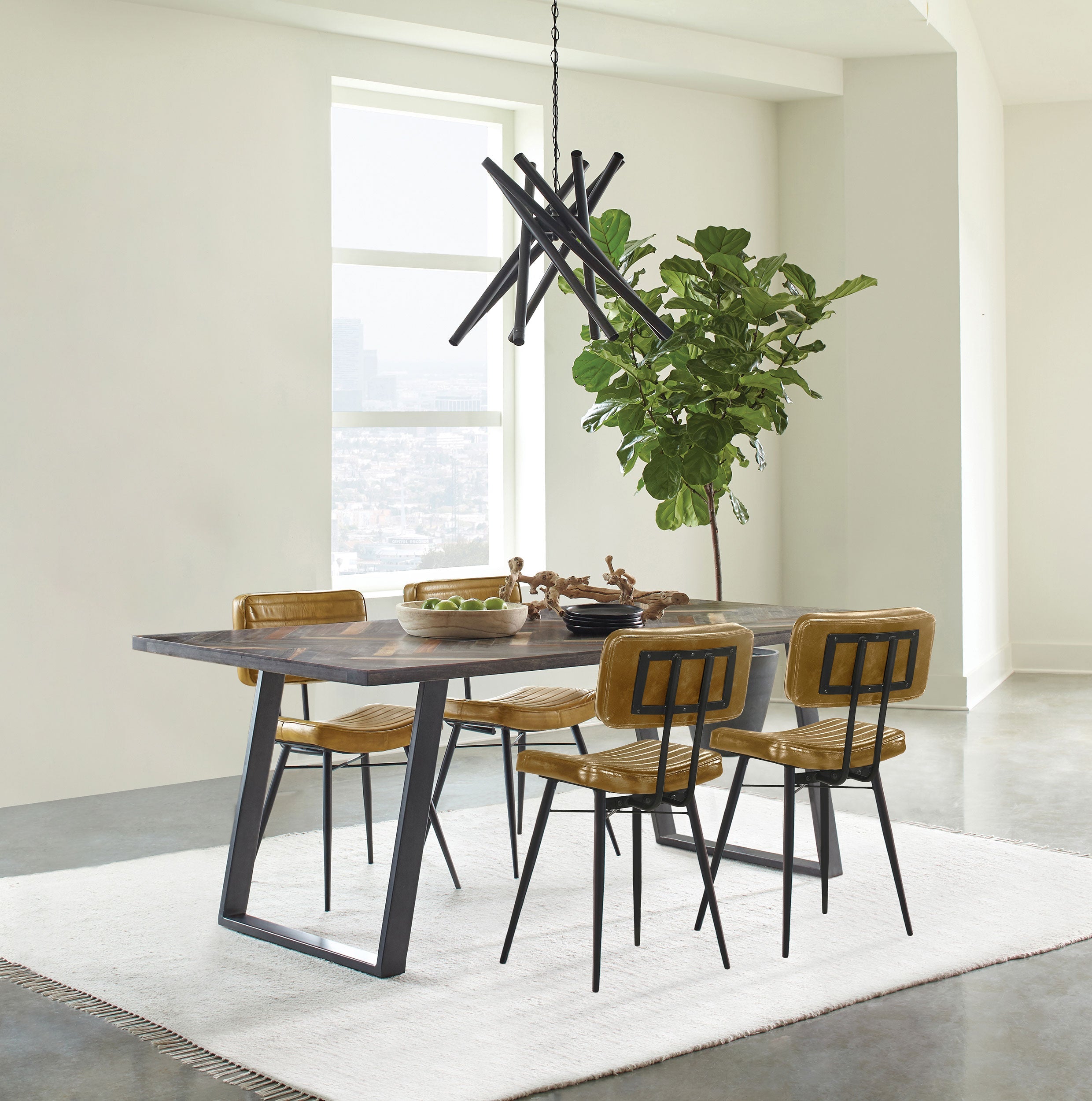 Misty  Rectangular Dining Set Sheesham and Camel