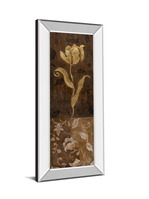 Mirrored Frame Golden Tulip Ii By Tava Studios 18X42 Mirror Frame Print
