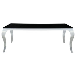 Carone Rectangular 61-inch Glass Top Dining Table Black