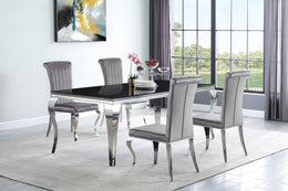 Carone Rectangular 61-inch Glass Top Dining Table Black