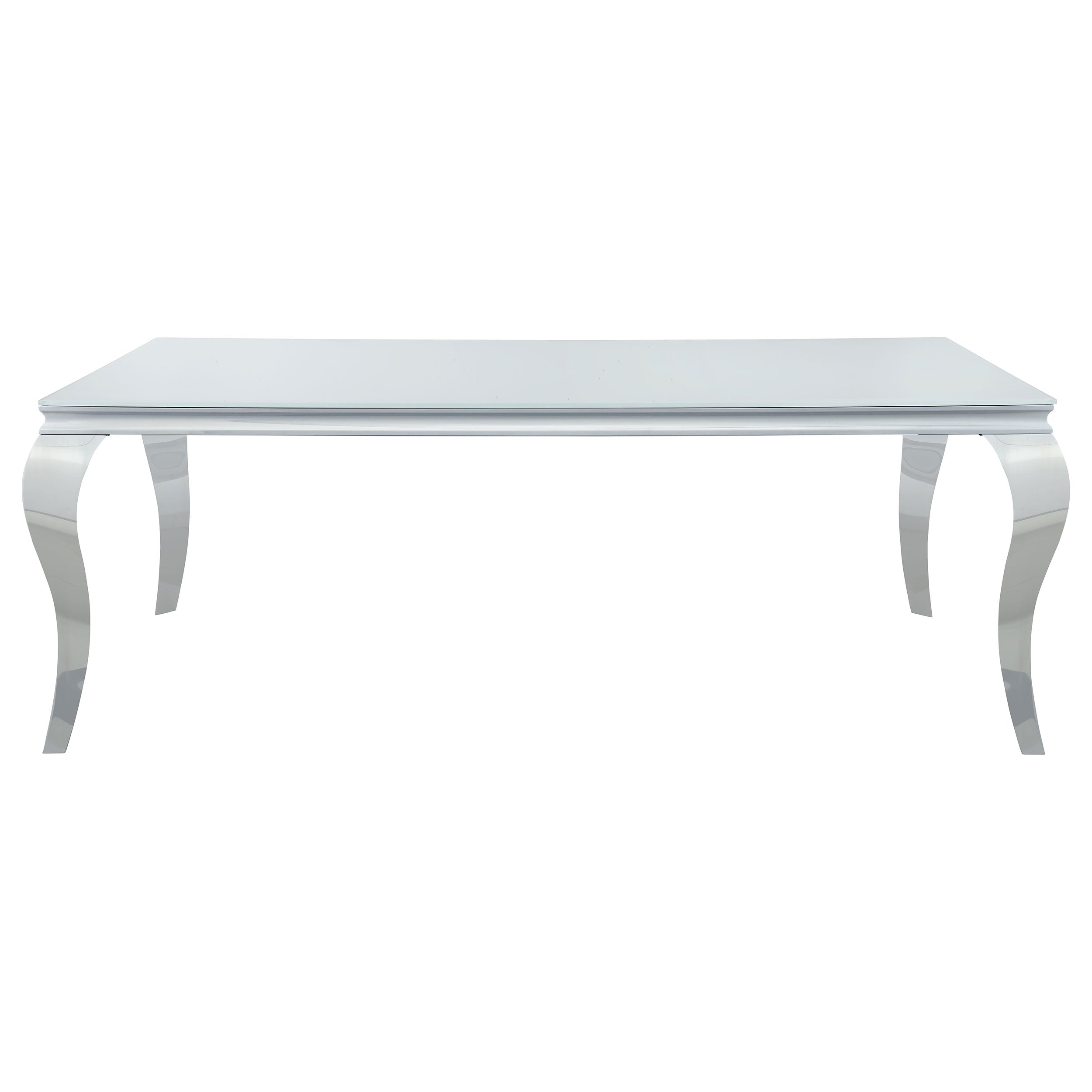Carone  81-inch Rectangular White Glass Dining Set Black