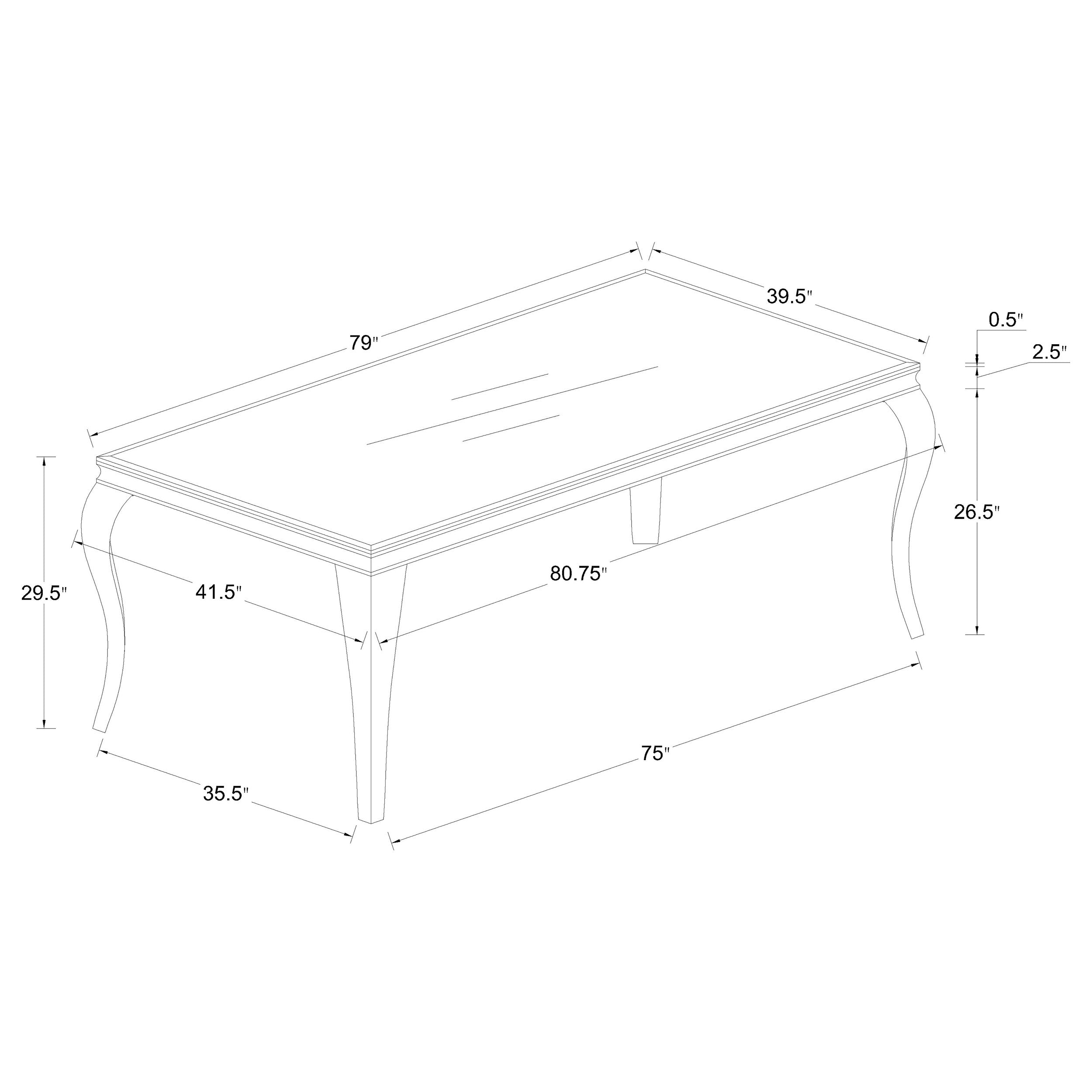 Carone  81-inch Rectangular White Glass Dining Set Black