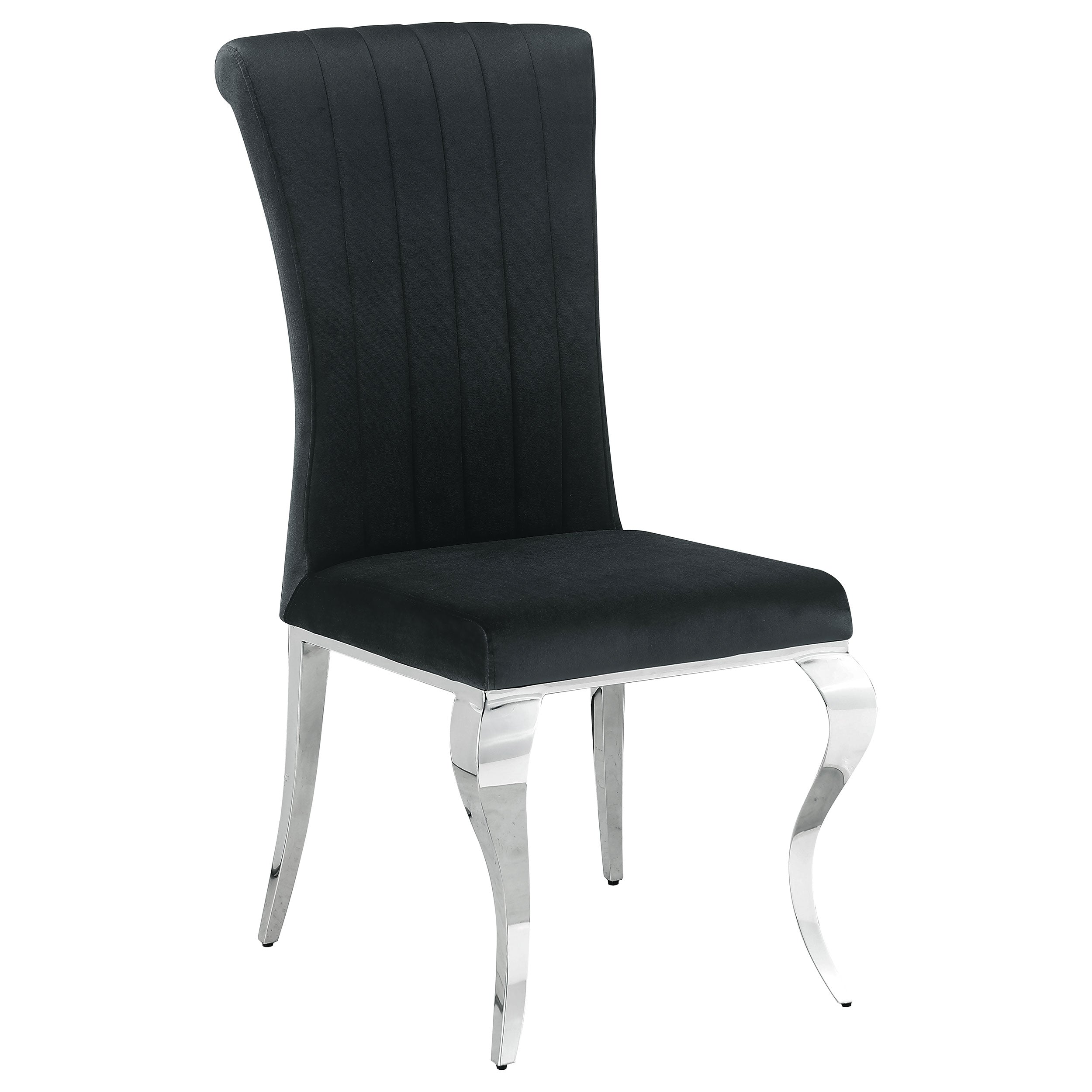 Carone  81-inch Rectangular White Glass Dining Set Black