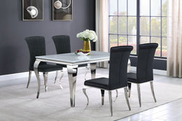 Carone Rectangular 61-inch Glass Top Dining Table Black