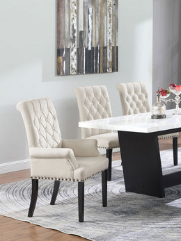 Alana Velvet Upholstered Dining Arm Chair Brown